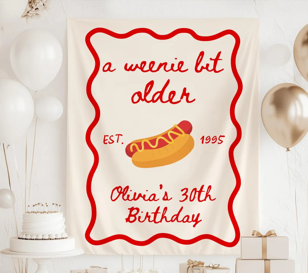 A Weenie Bit Older Birthday Banner : Hot Dog Birthday Decorations - Etsy | Etsy (US)