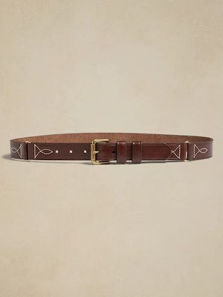 Mesa Embroidered Leather Belt | Banana Republic (US)