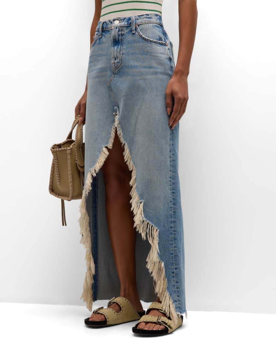 The Ditcher Maxi Super Fray Denim Skirt | Neiman Marcus