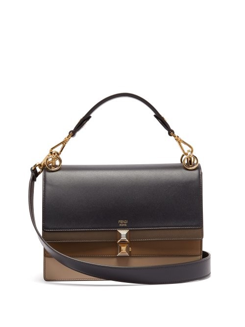 Fendi - Kan I Leather Shoulder Bag - Womens - Navy Multi | Matches (UK)