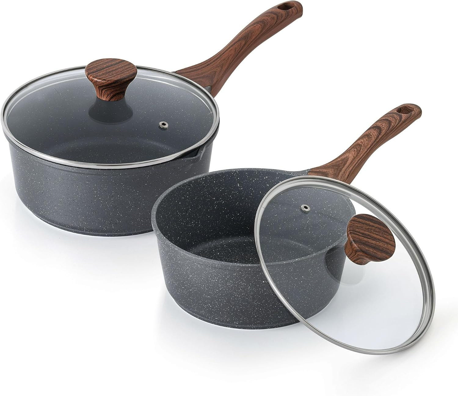 SENSARTE Nonstick Sauce Pan Set with Lid, 2+3 Quarts, PFOA/PFOS Free | Amazon (US)