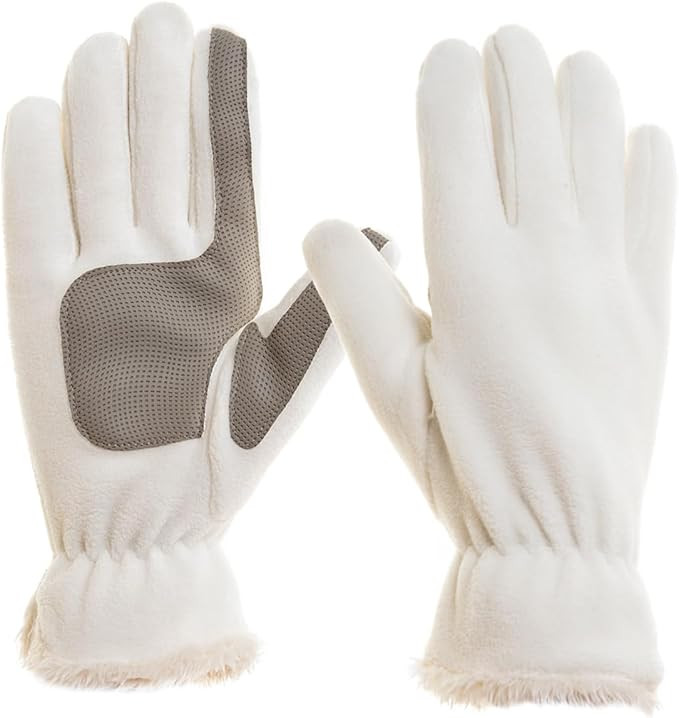 Womens Fleece Gloves for Cold Weather Plush Lining Touch Screen Gloves Thermal Gloves | Amazon (US)