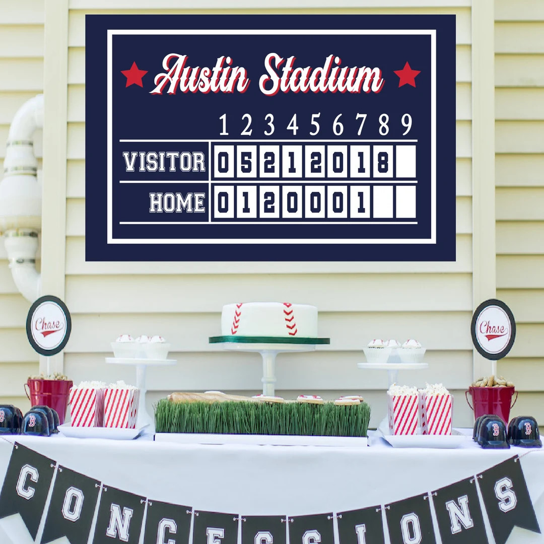 Baseball Scoreboard Baseball Birthday, Baseball Party Printables, Editable Poster Print, Instant ... | Etsy (US)
