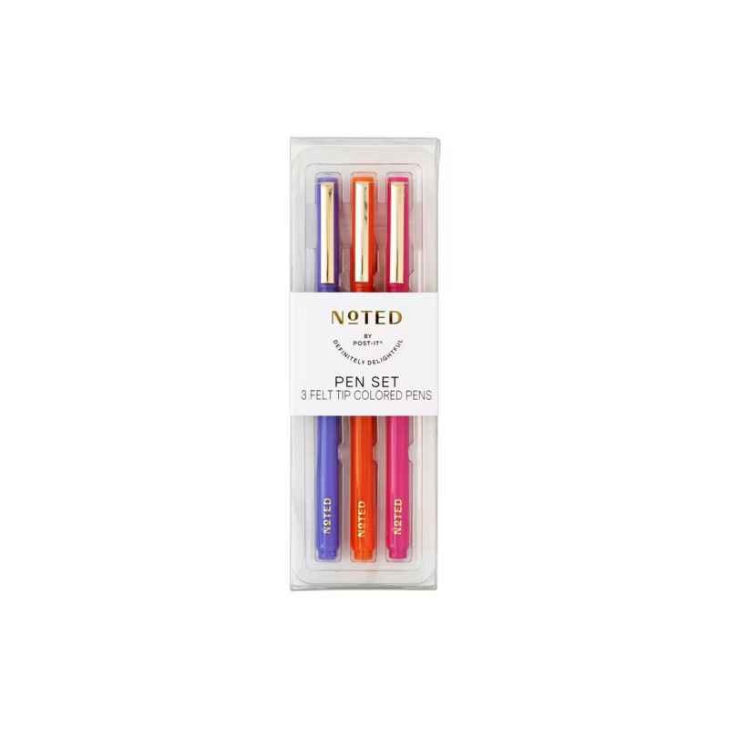 Post-it 3pk Ballpoint Pens Orange/Pink/Purple | Target