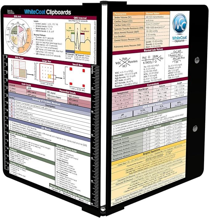 Whitecoat MedInfo Clipboard Medical Edition Black | Amazon (US)