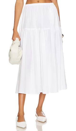Tiered Maxi Skirt in White | Revolve Clothing (Global)