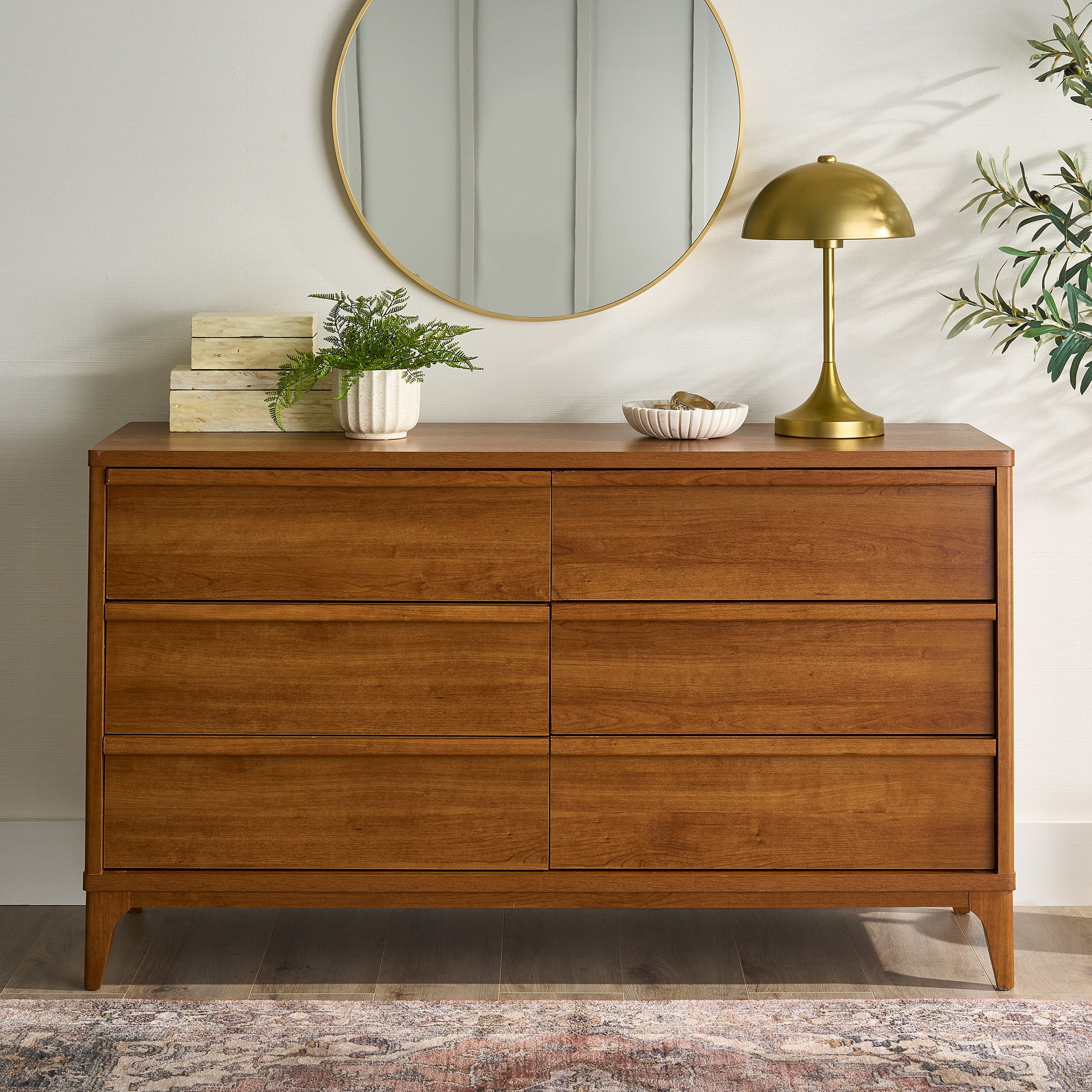 Better Homes & Gardens Greyson 6-Drawer Dresser, Acorn Finish | Walmart (US)