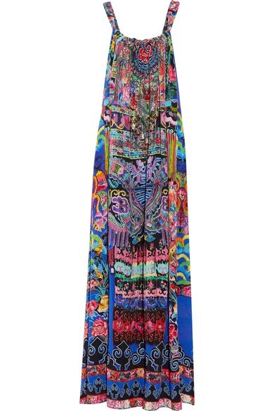 Chinese Whispers embellished printed silk-georgette maxi dress | NET-A-PORTER (US)