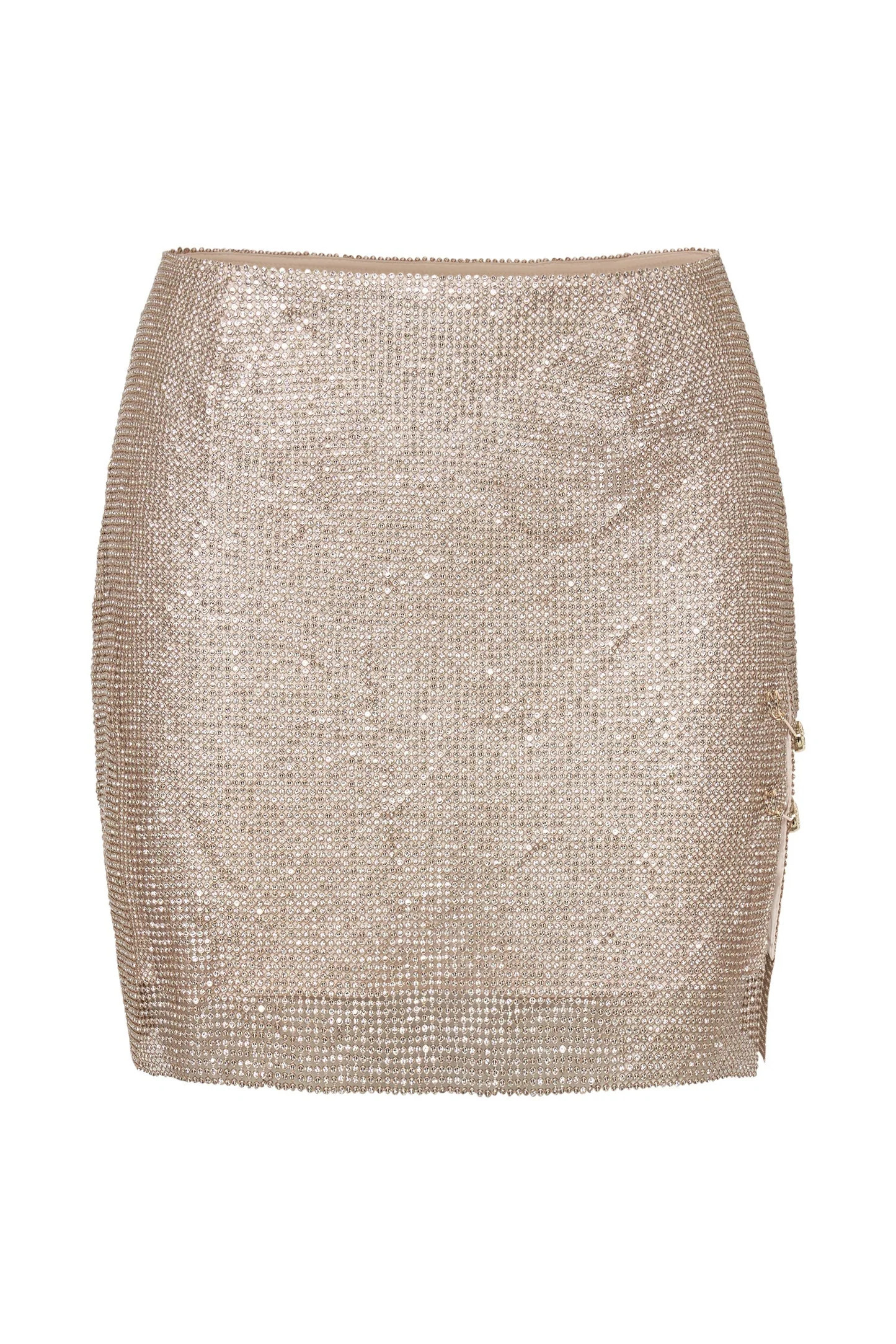 Marlena Glomesh Mini Skirt - Gold | MESHKI US