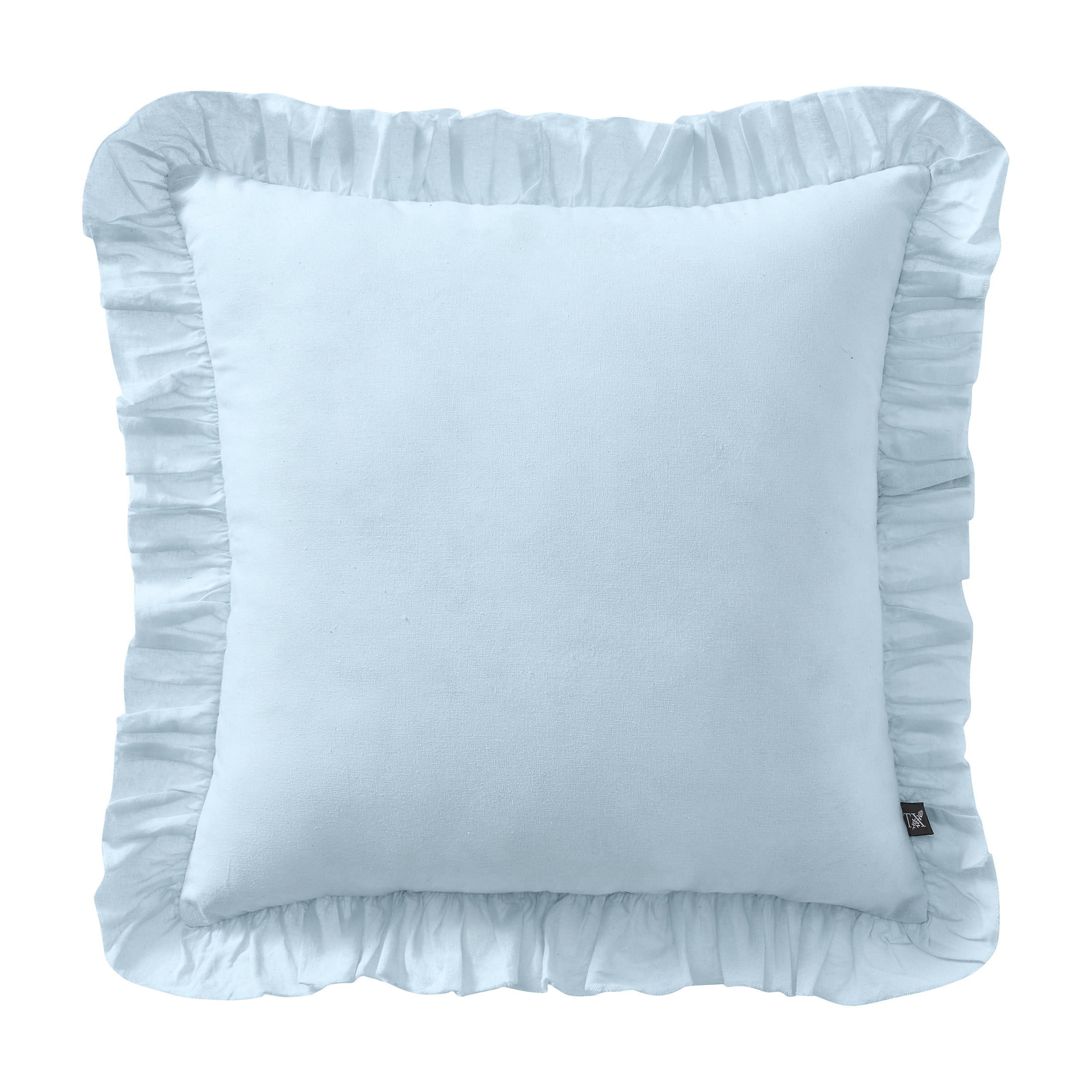 My Texas House 18" x 18" Blue Ruffle Cotton Decorative Pillow | Walmart (US)
