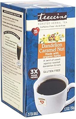 Teeccino Dandelion Tea – Caramel Nut - Roasted Herbal Tea | Organic Dandelion Root | Prebiotic ... | Amazon (US)