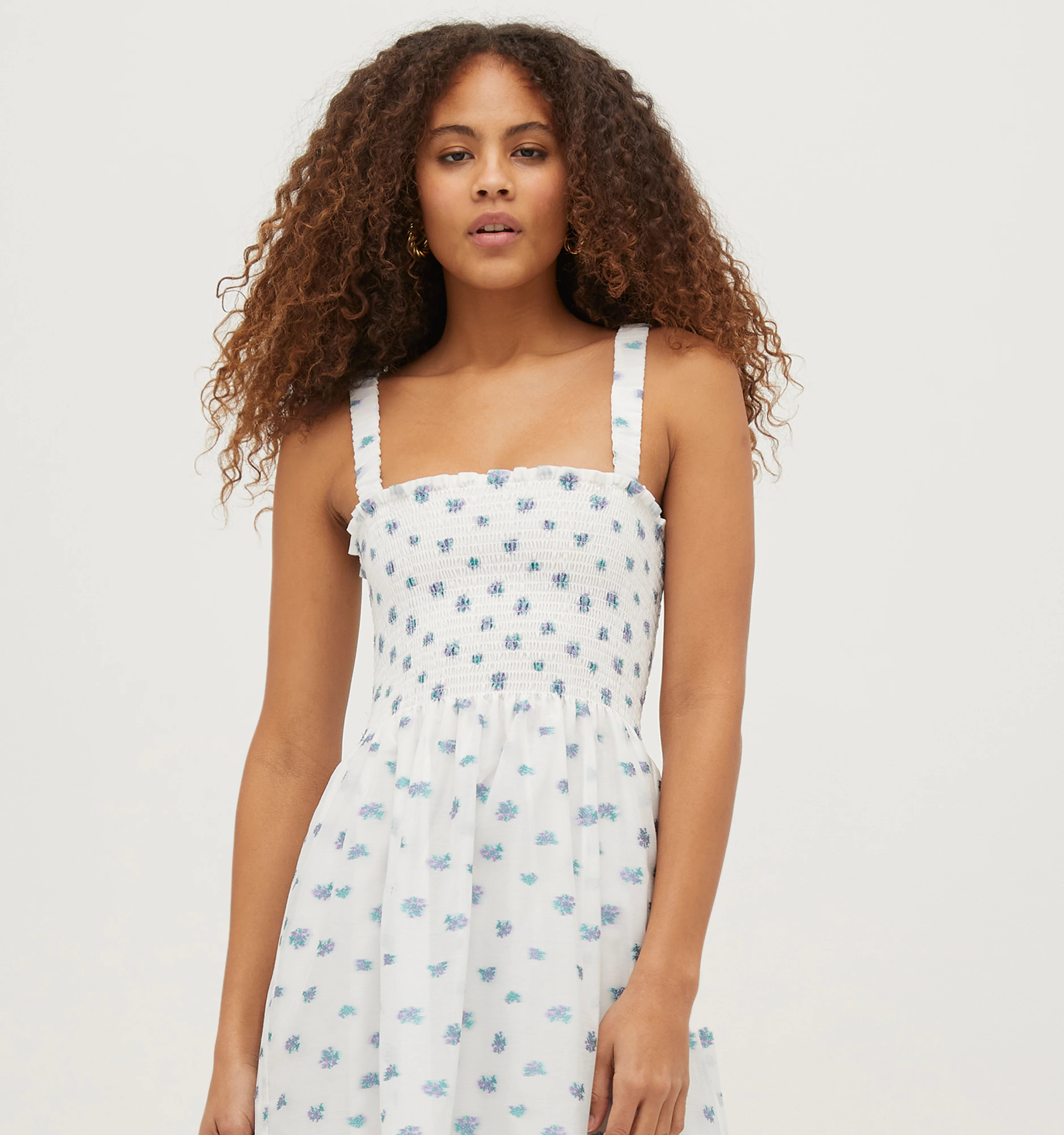 The Organza Anjuli Nap Dress - Spearmint/Lilac Floral Jacquard | Hill House Home US
