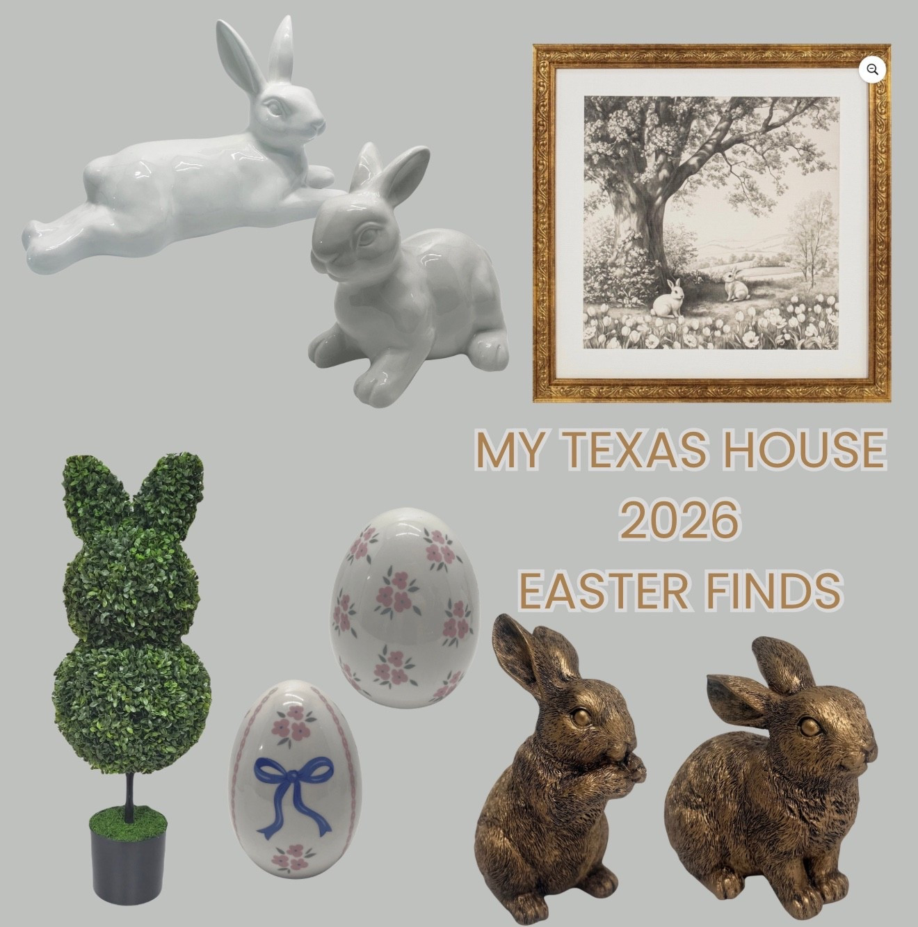 MY TEXAS HOUSE Easter just dropped at Walmart and it’s STUNNING 🤍

If you love neutral, elevated Easter decor that doesn’t feel cheesy… this collection is it.

The ceramic bunnies look like vintage heirloom pieces, the gold framed artwork is giving high-end designer energy, and the topiary bunny is the perfect statement piece for entryways or on a porch.

Everything feels timeless, neutral, and expensive — but at Walmart prices.

These WILL sell out fast (My Texas House seasonal drops always do), especially the framed art and ceramic bunnies.

Sharing all my favorite finds here before they’re gone.

Shop everything in my bio.

#ltkhome #ltkseasonal #ltkfinds #easterdecor #mytexashouse #walmarthome #neutralhome #modernorganic #studiomcgee #hearthandhanddupe


#LTKSaleAlert #LTKSeasonal #LTKHome