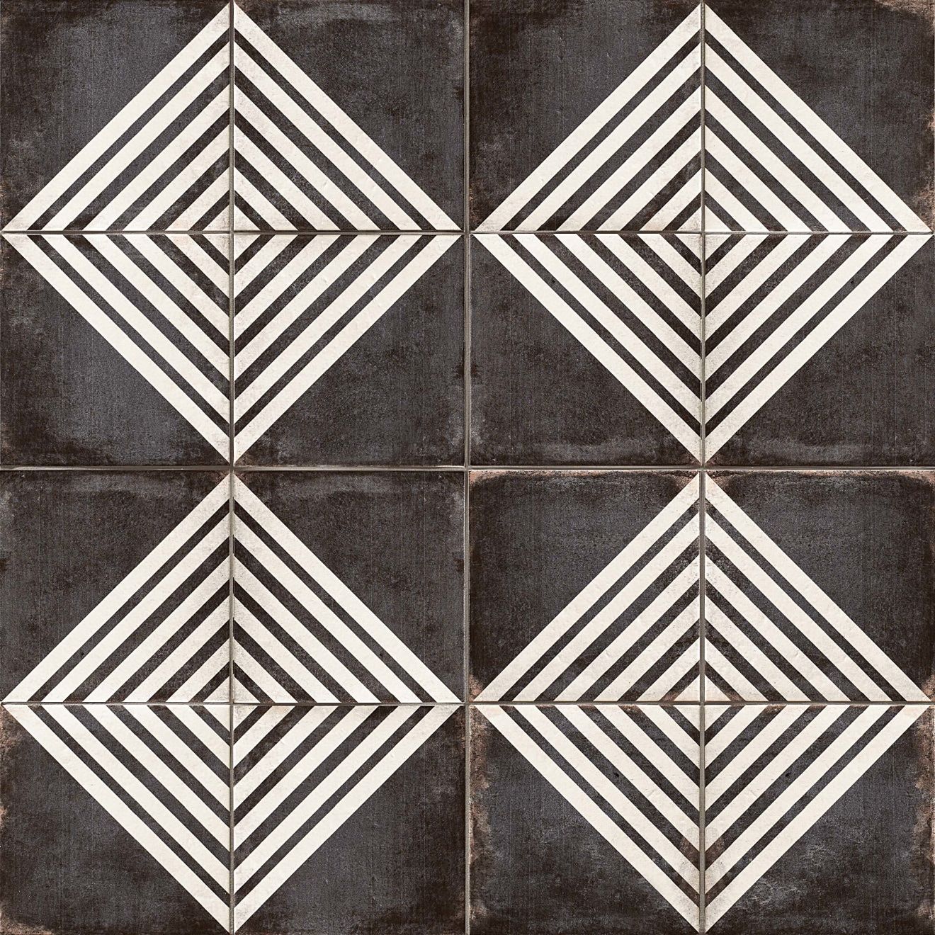 Vivace 9" x 9" Decorative Tile in Roads Caviar | Bedrosians Tile & Stone
