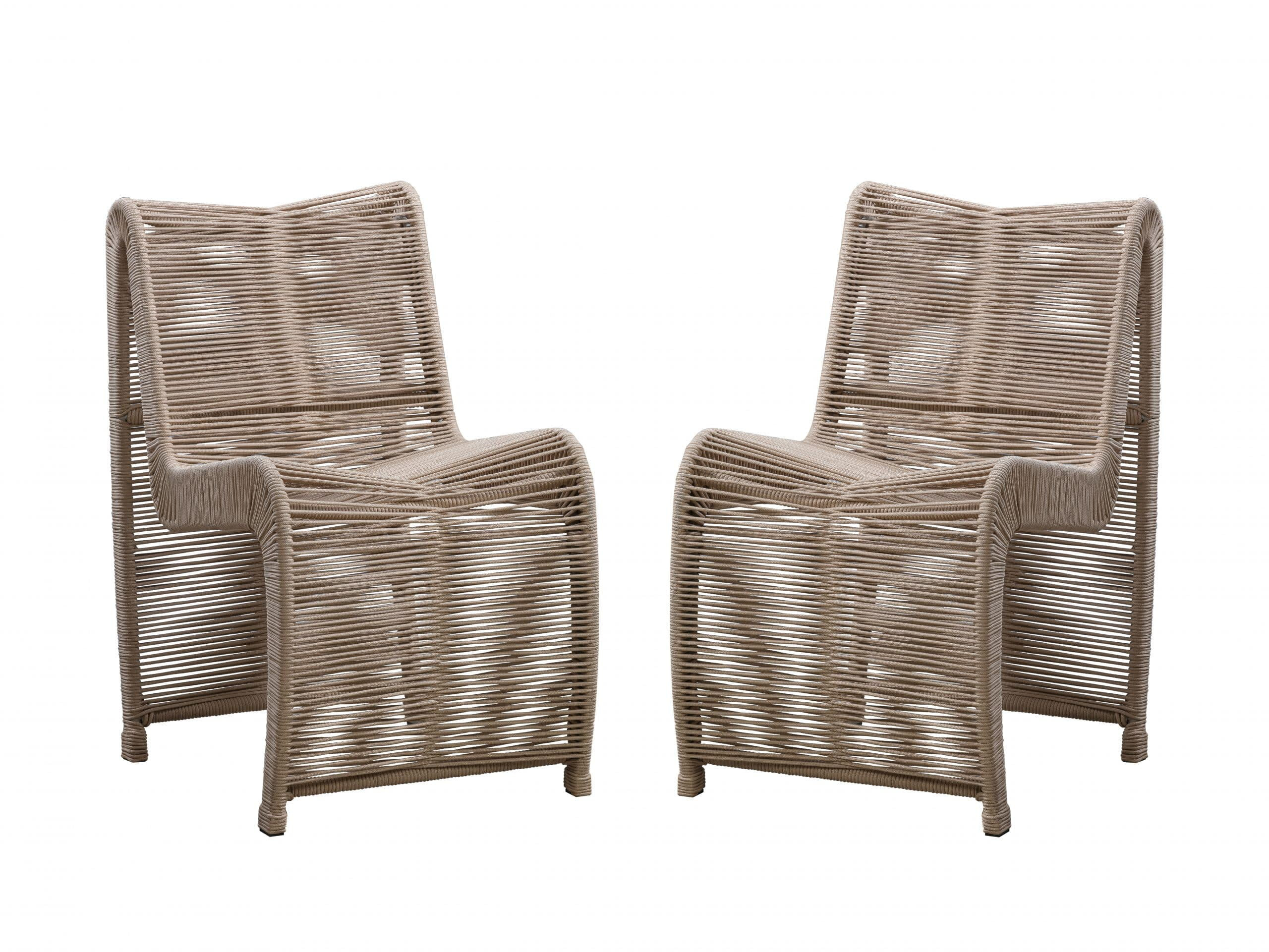 Boraam Lorenzo Rope Outdoor Patio Chairs, Set of 2 - Tan | Walmart (US)