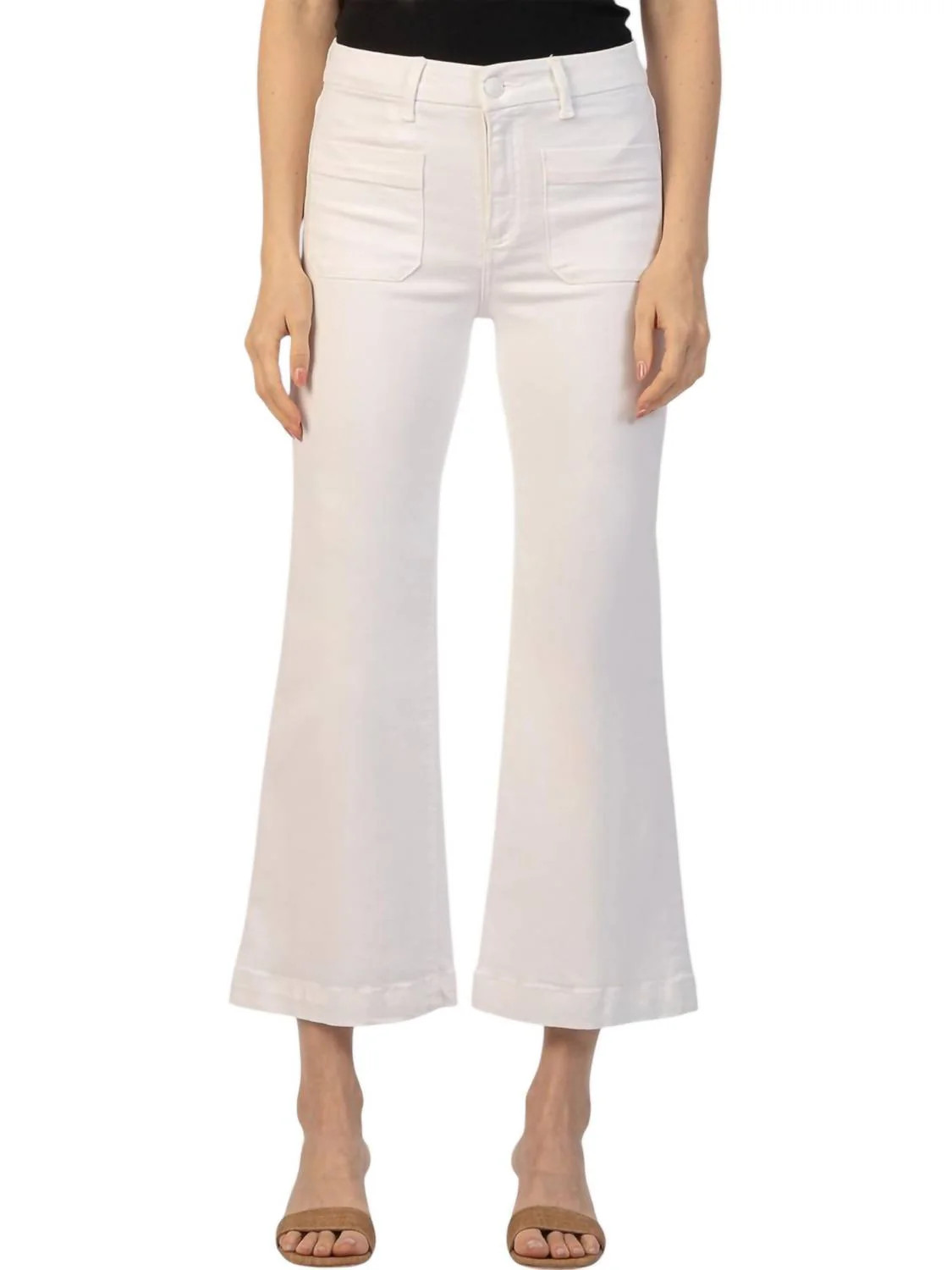 Meg Wide Leg Jeans In Optic White | Shop Simon