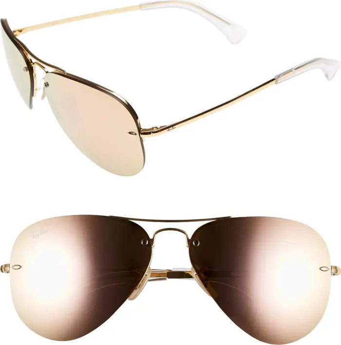 Highstreet 59mm Semi Rimless Aviator Sunglasses | Nordstrom