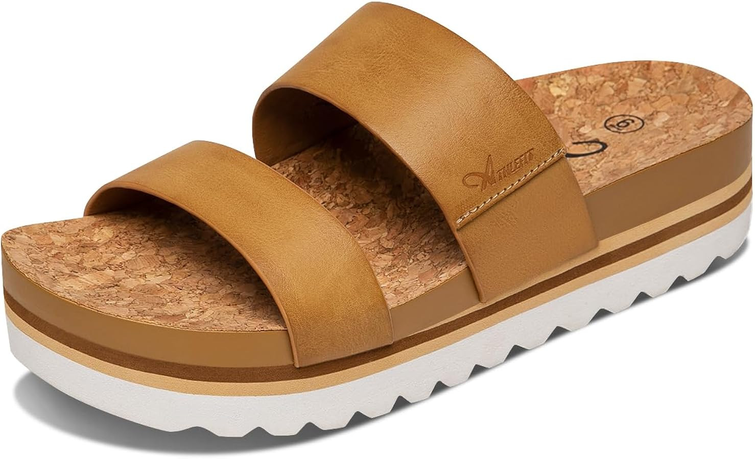 Athlefit Women's Summer Two Strap Platform Slide Sandals Comfortable Beach Arch Support Footbed S... | Amazon (US)