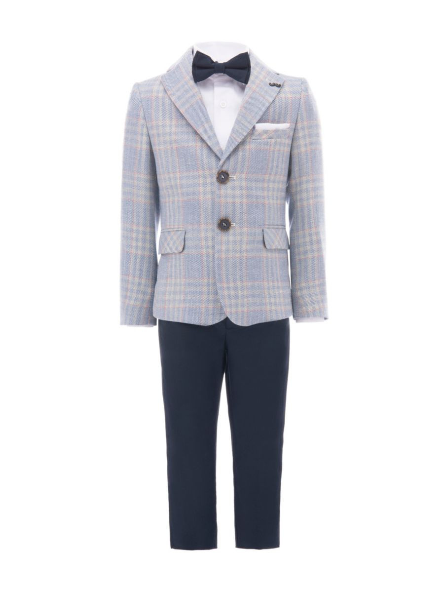 Baby Boy's,Little Boy's & Boy's Navy Plaid Peak Lapel Suit | Saks Fifth Avenue