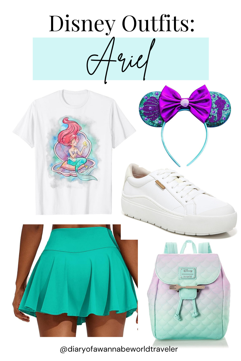 Under the sea vibes all day long 🐚💜💚 This Ariel-inspired look is perfect for a dreamy Disney day or beachy vacay. Tap to shop this mermaid-core fit and all the magical details!

Ariel outfit, The Little Mermaid outfit, Disney outfit ideas, mermaidcore fashion, what to wear to Disney, Disneybounding looks, cute Disney style, theme park outfits, Disney princess outfit, Ariel Disneybound, coastal Disney look 

 #LTKActive #LTKStyleTip #LTKTravel