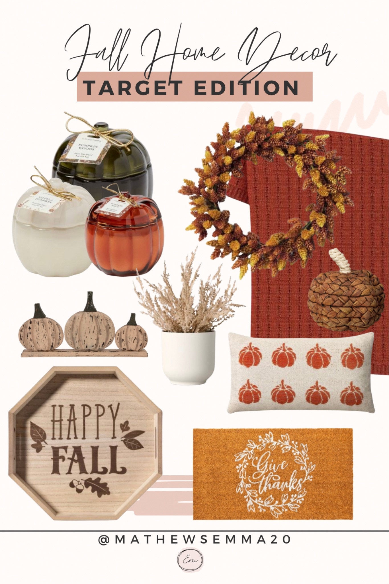Fall Home Decor
Target
Seasonal
Halloween
Thanksgiving
Pumpkins
Pillow
Candles
Welcome mat
Tray
Trendy
Throw blanket
Wreath

#LTKSeasonal #LTKhome #LTKfindsunder50