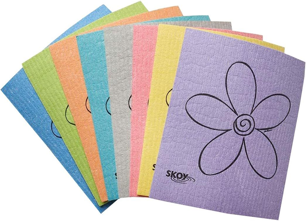 Skoy Cloth, 8-Pack Eco-Friendly and Reusable Swedish Dishcloth, for Kitchen and Household Use,Pla... | Amazon (US)