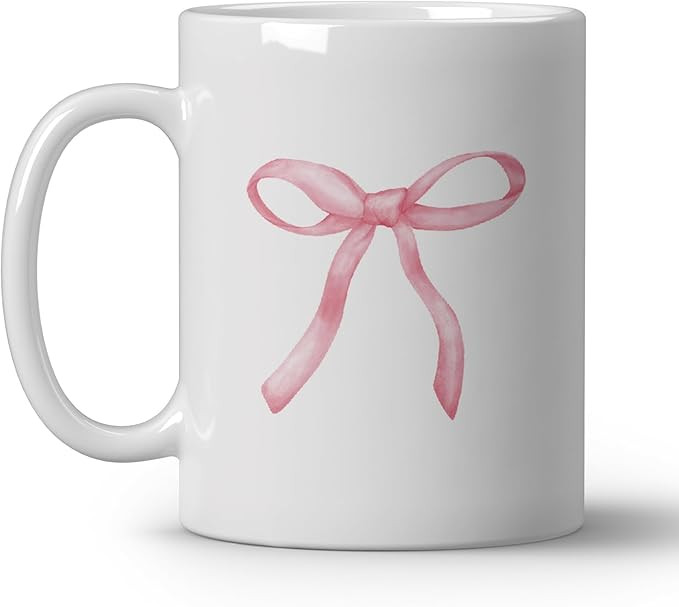 Coquette Pink Bows Coffee Mugs, Cute Gifts For Women Girls, Pink Ribbon Bow Ceramic Coffee Mug, M... | Amazon (US)