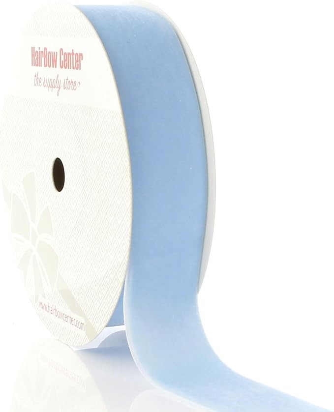 1" Velvet Ribbon Frosty Blue 5 Yards HairBow Center | Amazon (US)
