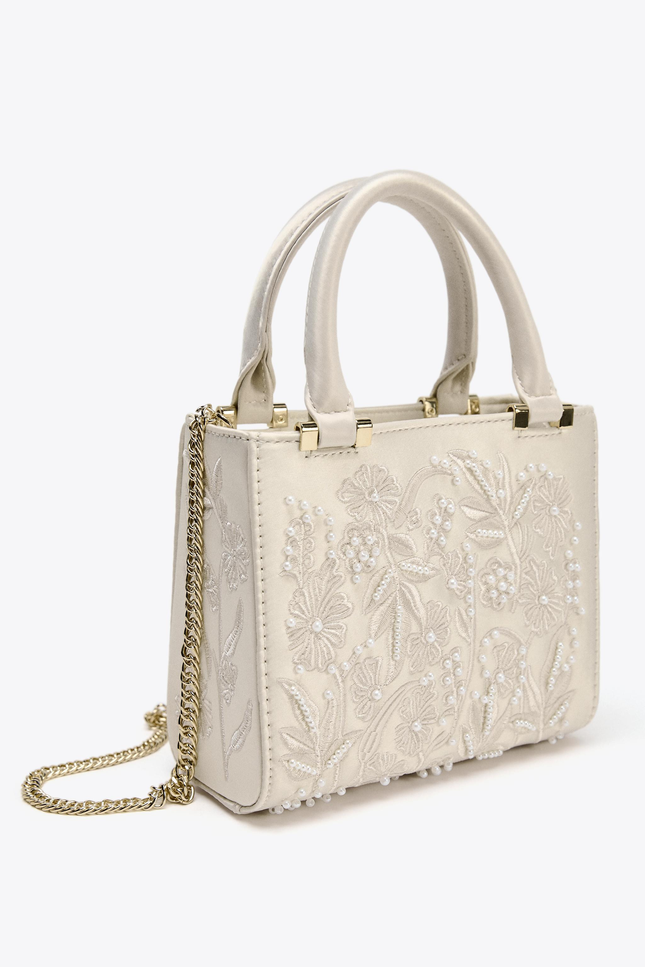 SATIN-EFFECT PEARL HANDBAG | Zara UK