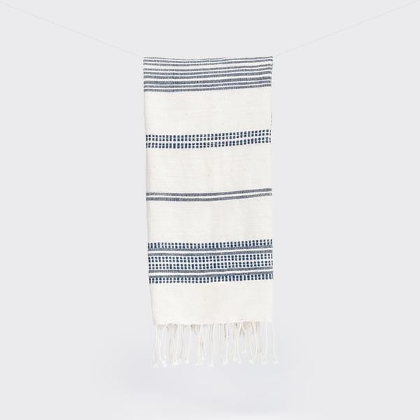 Navy Stripes Hand Towel 21'' x 27'' | Amber Interiors