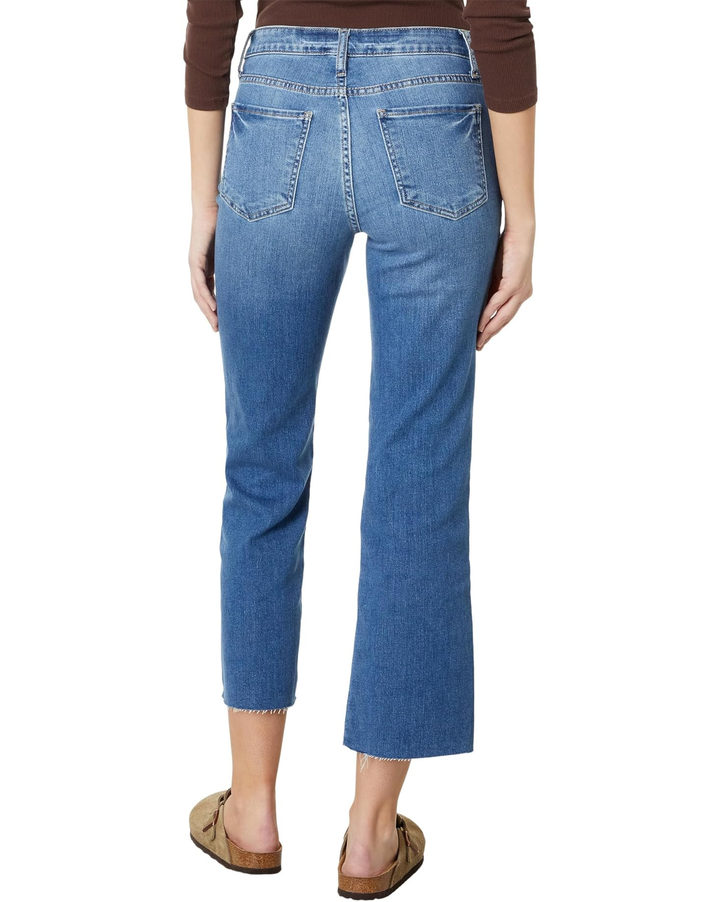 KUT from the Kloth Kelsey High-Rise Fab Ab Ankle Flare With Raw Hem In Chivalrous | Zappos