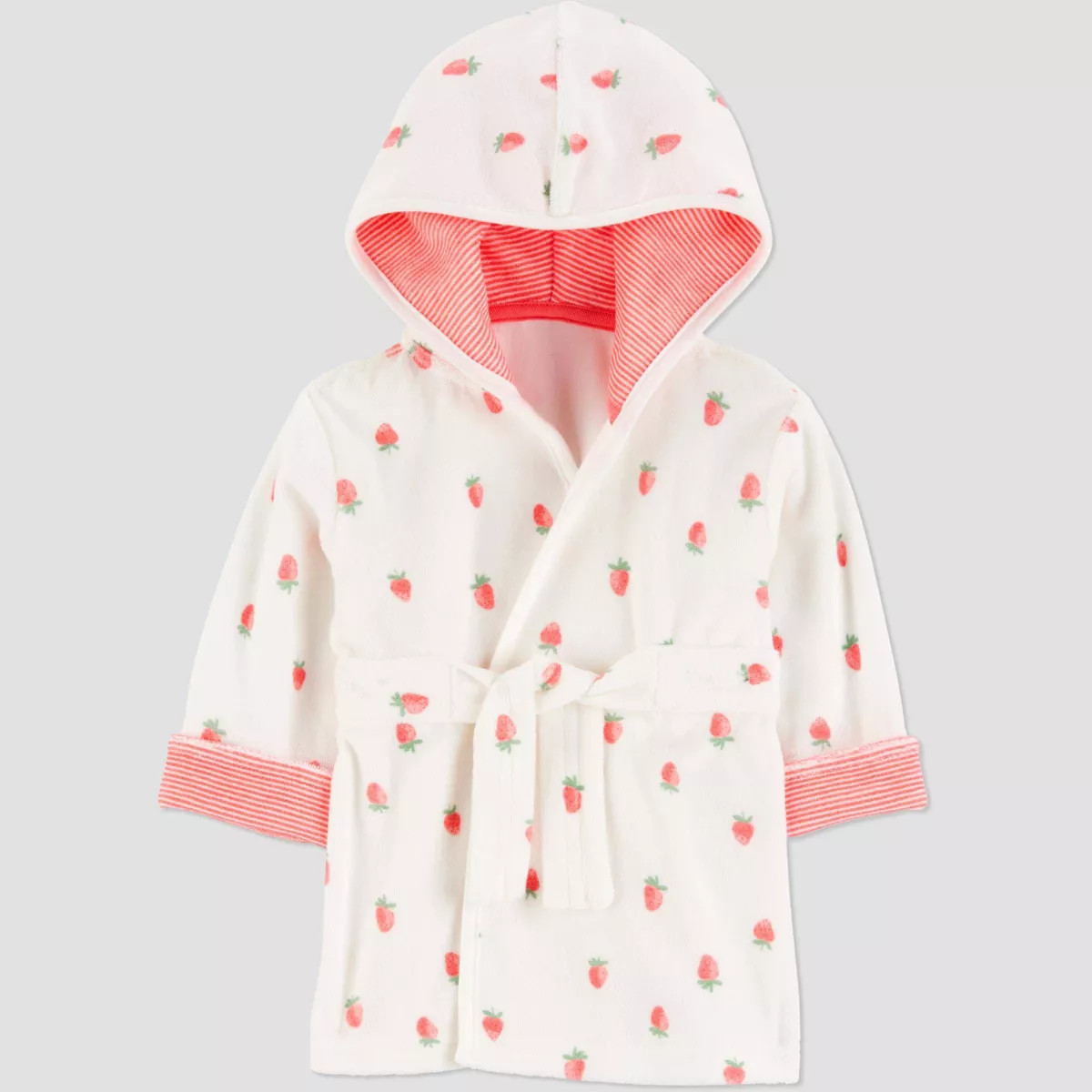Carter's Just One You®️ Baby Strawberry Robe - Pink: Midweight Terry Bath Wrap, Cotton-Polyest... | Target