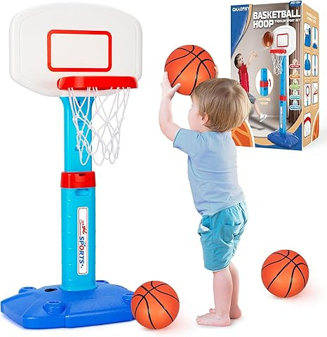 Toddler Basketball Hoop Indoor for Age 1-3, Adjustable Kids Basketball Hoops, Mini Basketball Hoo... | Amazon (US)