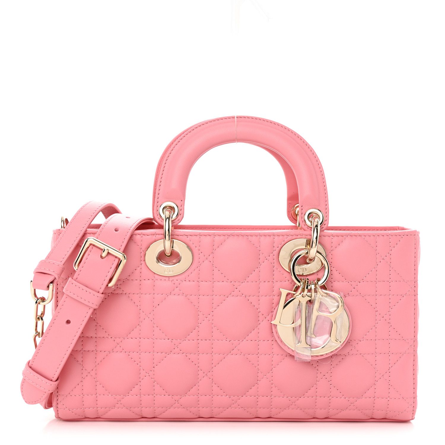 Lambskin Cannage Medium Lady D-Joy Light Pink | FASHIONPHILE (US)