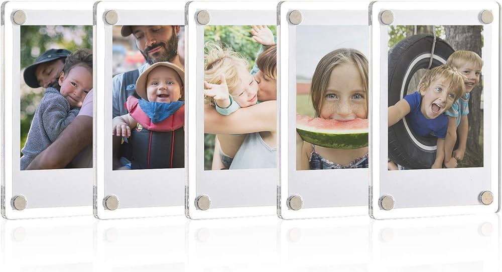 Amazon.com - ONE WALL Acrylic Fridge Magnetic Frame, Double Sided Photo Refrigerator Magnet Pictu... | Amazon (US)
