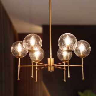 Koini Modern 6-light Orb Glass Chandelier Sputnik Hanging Lights for Dining Room - D26'' x H90'' | Bed Bath & Beyond