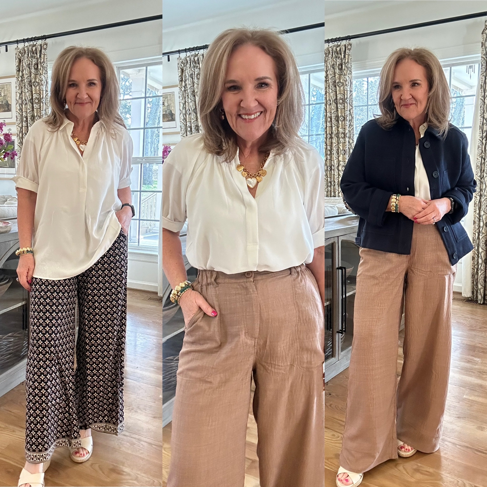 Nordstrom Rack finds! Wearing size medium in this favorite brand at the rack. Perfect for many occasions. 

Grab the white blouse for sure! The name brand shoes are such a steal. 


Spring blouse white blouse tan pants shoes sorel sandals 
@NordstromRack, #NordstromRackPartner and #RackScore

#LTKFindsUnder50 #LTKWatchNow #LTKOver40