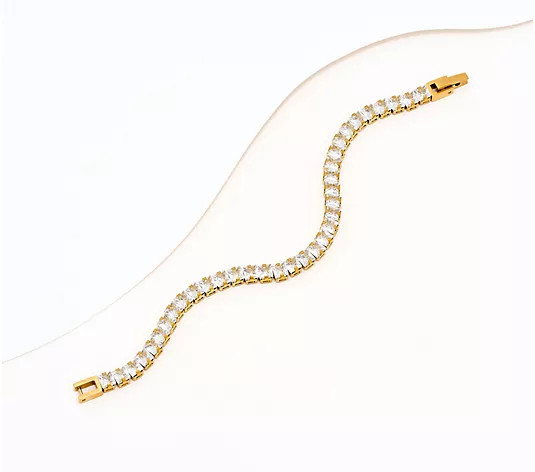 Make Your Selection: Steel by Diamonique Princess Cut Tennis Bracelet | QVC