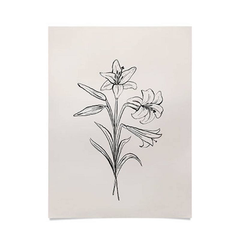 Anis Illustration Lilies Unframed Wall Poster Print Black - Threshold™ | Target