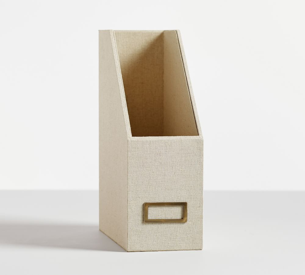 Linen Home Office Magazine Filer | Pottery Barn (US)