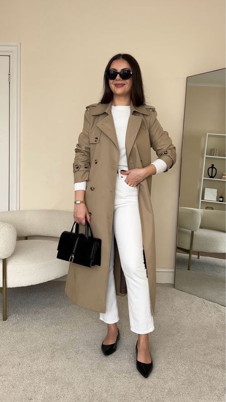 Smart & casual Spring outfit. Trench coat is from Mango, wearing size S. Jeans are from H&M, wearing size UK10. 

#LTKeurope #LTKfindsunder100 #LTKstyletip