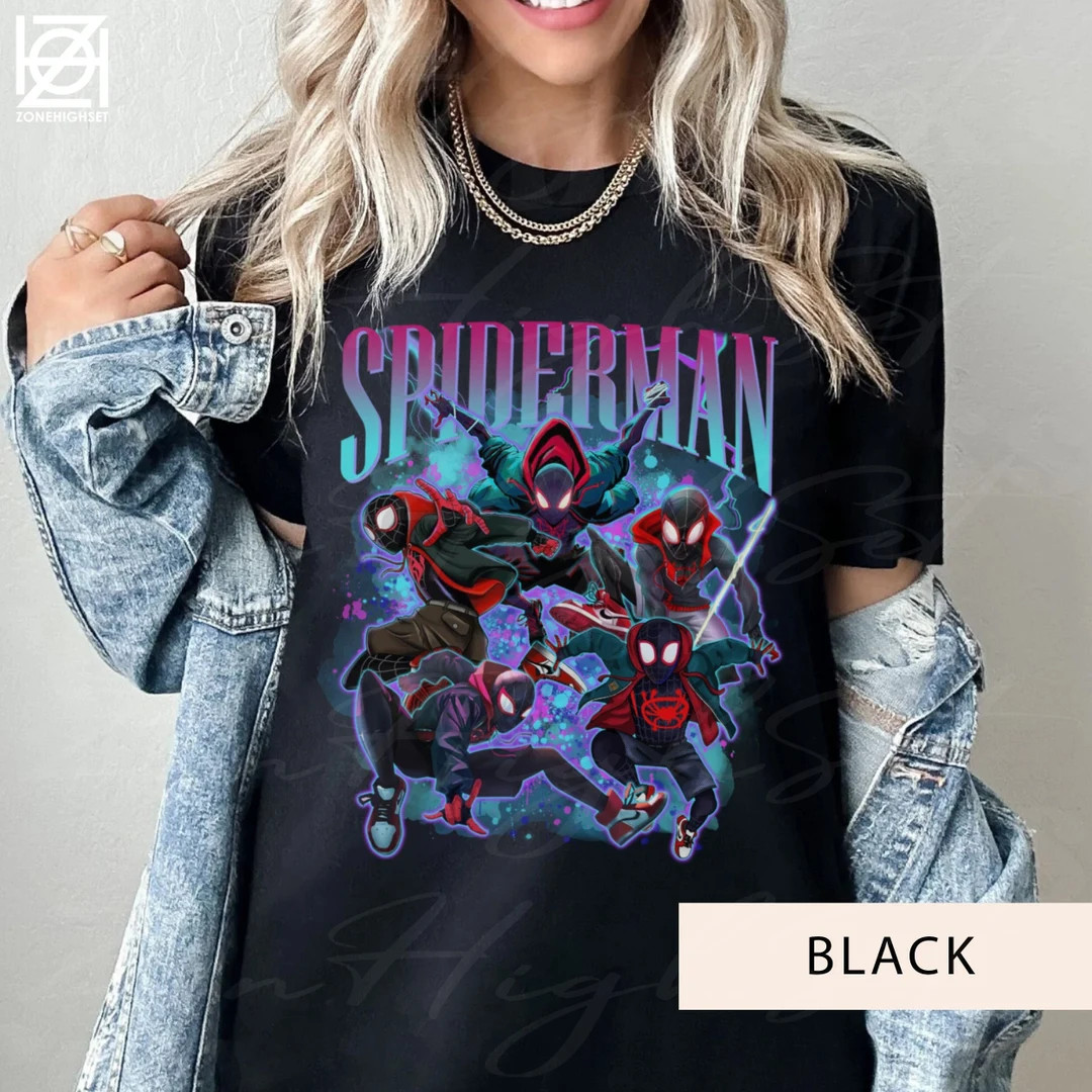 Spiderman Miles Morales Shirt, Spider-Man Across the Spider-Verse, Marvel Ghost-Spider Superhero ... | Etsy (US)