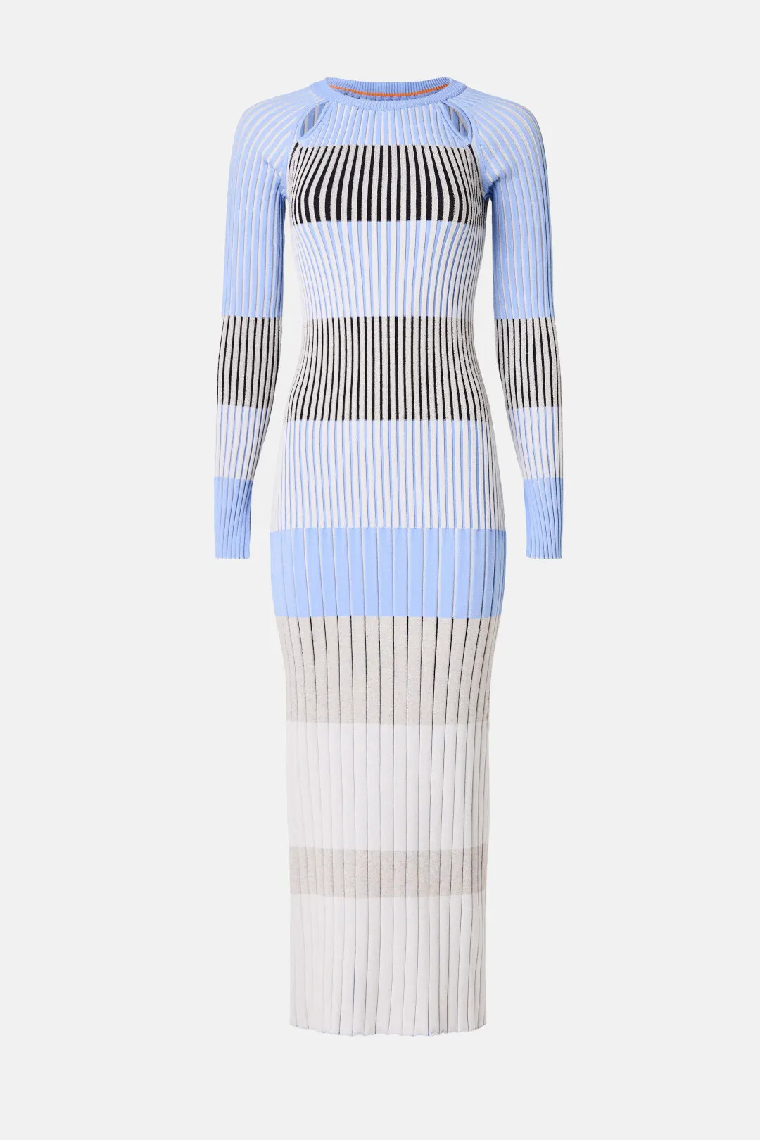 BOSS Blue Striped Knit Maxi Dress | Rent the Runway