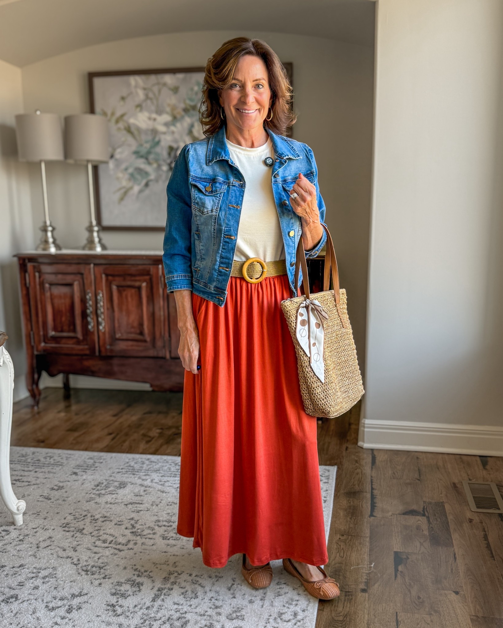 Denim jacket + flowy maxi = the easiest “look pulled together without trying too hard” outfit.

This is one of those combinations that just works. A casual denim jacket instantly tones down a bold skirt, while the belt adds shape so the whole look feels polished instead of oversized. I love outfits like this for travel days, lunch with friends, or wandering a new city when you want to be comfortable but still look chic.

Everything linked if you want to recreate the look 🤍

#StyleOver50 #AmazonFashionFinds #MidlifeStyle #EffortlessStyle #AmazonStyle