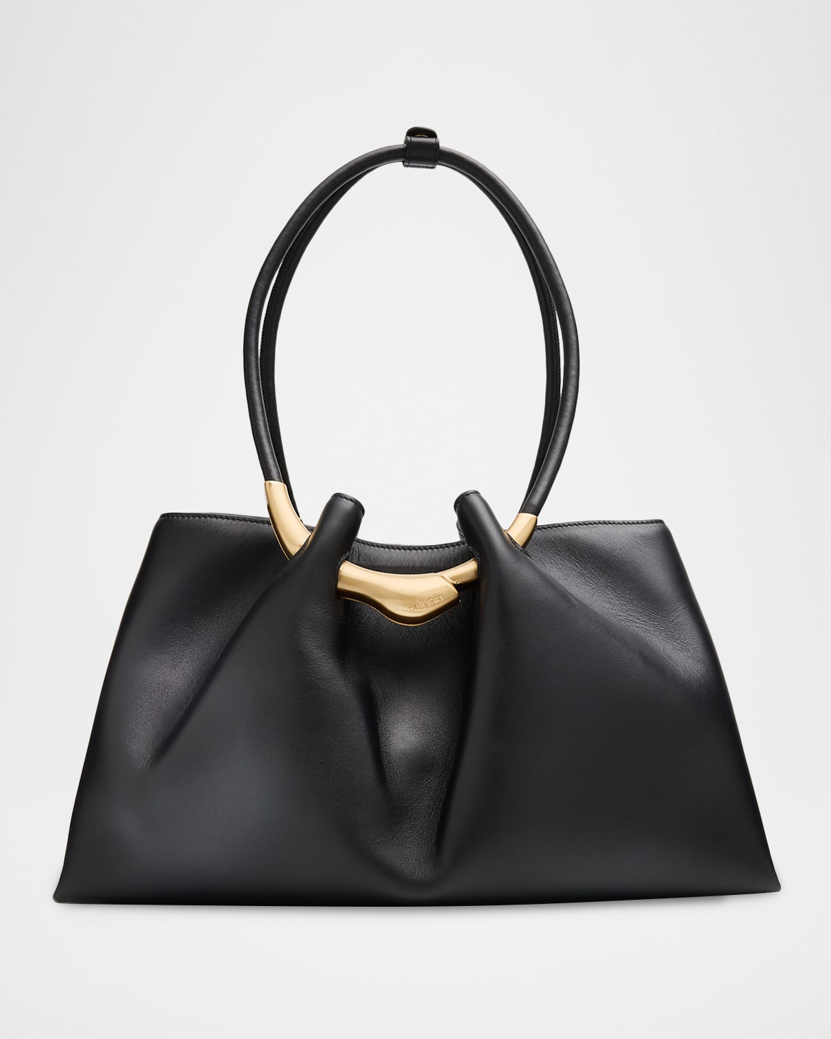 Asa Pleated Leather Satchel Shoulder Bag | Neiman Marcus