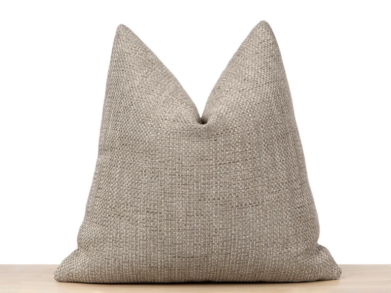Taupe Beige Pillow Cover Euro Sham Cover Throw Pillow Cover Decorative Sofa Pillow Cover thick Wo... | Etsy (US)