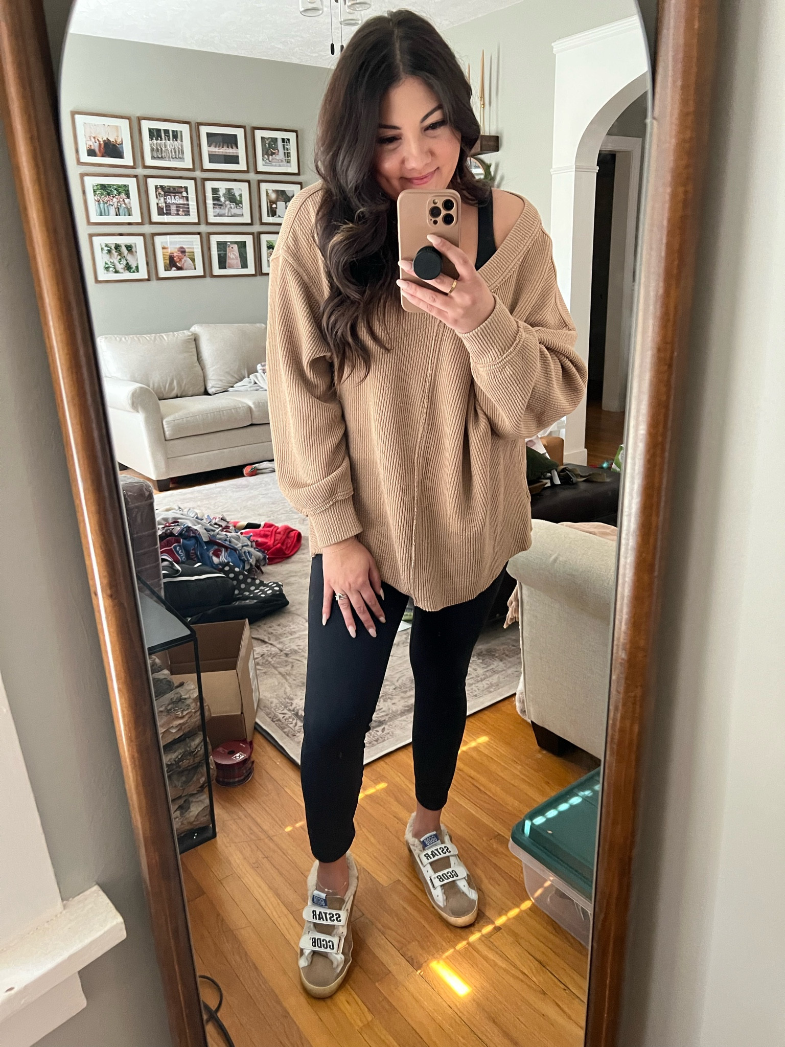 Running errands fit! This has been my go to sweatshirt to throw on and it’s on sale for 25%! I have it in 3 colors. 

Aerie // lululemon // jumpsuit // golden goose sneakers // Dyson 

#LTKsalealert #LTKstyletip #LTKunder100