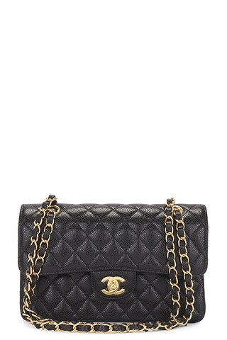 FWRD Renew Chanel Small Quilted Caviar Chain Flap Bag in Black | FWRD | FWRD 