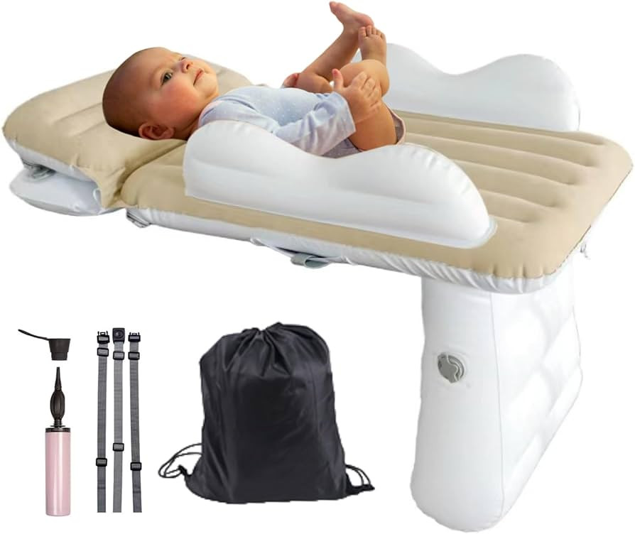 Inflatable Toddler Travel Bed for Airplane Car Portable Kids Travel Essentials Bassinet Foldable ... | Amazon (US)