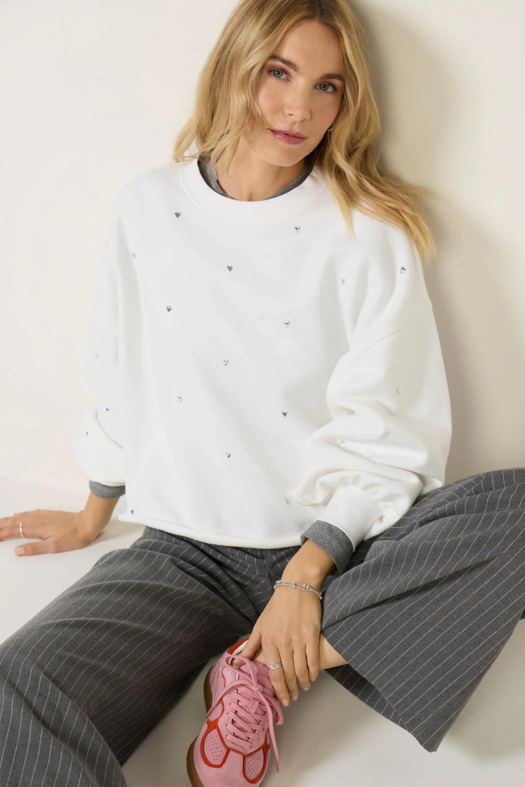 Liv Heart Stud Sweatshirt | Evereve